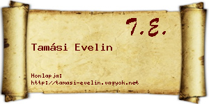 Tamási Evelin névjegykártya