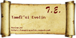 Tamási Evelin névjegykártya